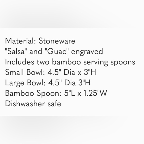 NIB Rae Dunn Salsa and Guac with 2 bamboo spoons set - Picture 7 of 8